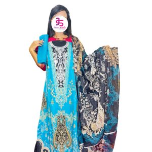 Al Karim Printed Cotton Lawn Unstitched Three Piece – Elegant & Comfortable Design